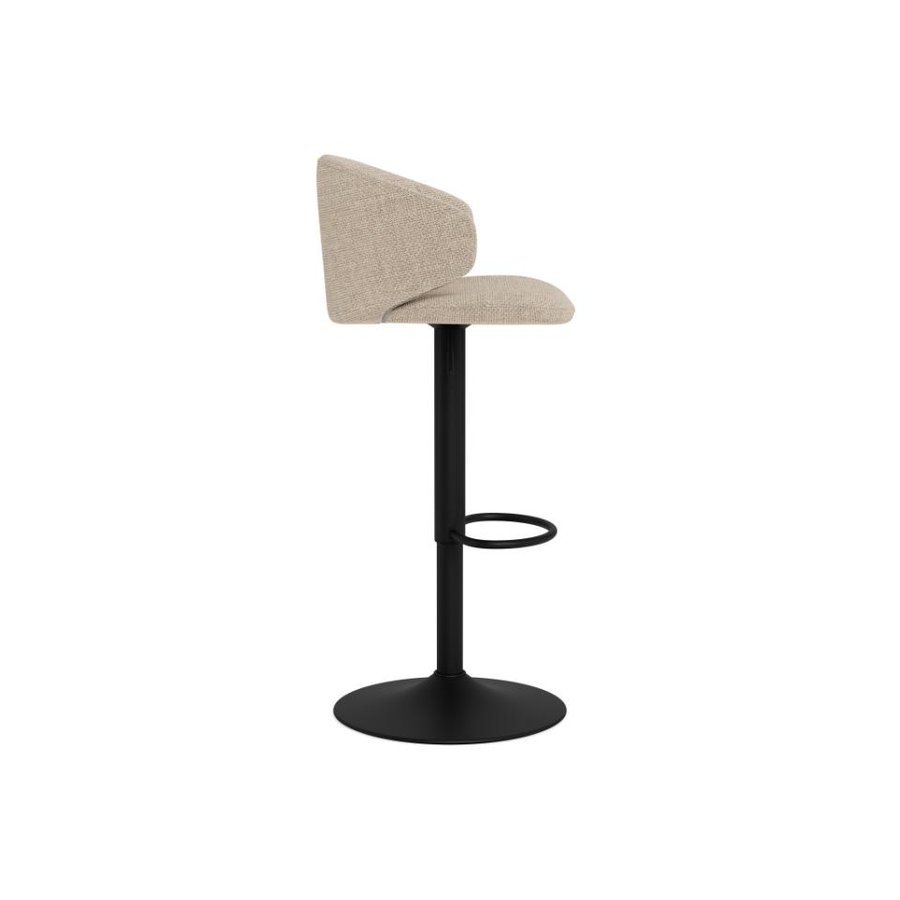 Ella Barstol Beige Stof Drejefunktion Fodstøtte