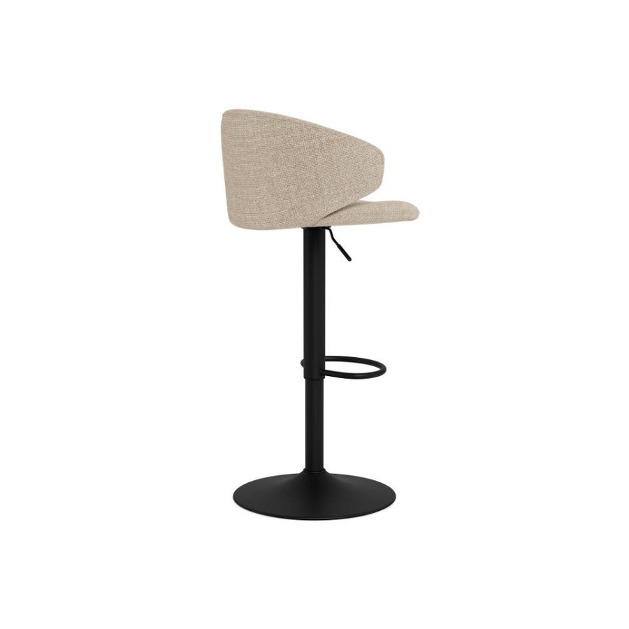 Ella Barstol Beige Stof Drejefunktion Fodstøtte