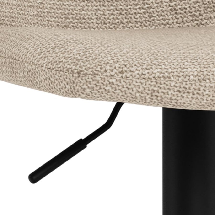 Ella Barstol Beige Stof Drejefunktion Fodstøtte