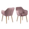 emilia-spisebordsstol-i-dusty-rose-polyester-med-armln-og-stel-i-egetr-0000074716-3 Emilia Spisebordsstol Dusty Rose Polyester Armlæn