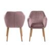 emilia-spisebordsstol-i-dusty-rose-polyester-med-armln-og-stel-i-egetr-0000074716-4 Emilia Spisebordsstol Dusty Rose Polyester Armlæn