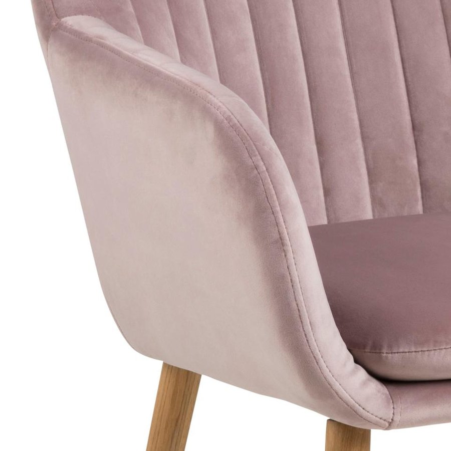 emilia-spisebordsstol-i-dusty-rose-polyester-med-armln-og-stel-i-egetr-0000074716-6 Emilia Spisebordsstol Dusty Rose Polyester Armlæn