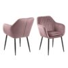 emilia-spisebordsstol-i-dusty-rose-stof-med-armln-og-stel-i-sort-stl-f-0000076595-3 Emilia Spisebordsstol Dusty Rose Stof Armlæn