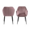 emilia-spisebordsstol-i-dusty-rose-stof-med-armln-og-stel-i-sort-stl-f-0000076595-4 Emilia Spisebordsstol Dusty Rose Stof Armlæn