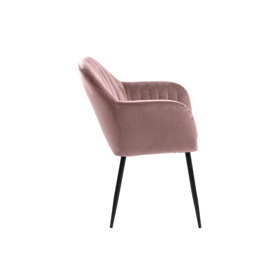 emilia-spisebordsstol-i-dusty-rose-stof-med-armln-og-stel-i-sort-stl-f-0000076595-5 Emilia Spisebordsstol Dusty Rose Stof Armlæn