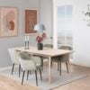 emilia-spisebordsstol-i-sand-stof-med-armln-og-stel-i-sort-stl-fra-act-0000090578-1 Emilia Spisebordsstol Sand Stof Armlæn Stel