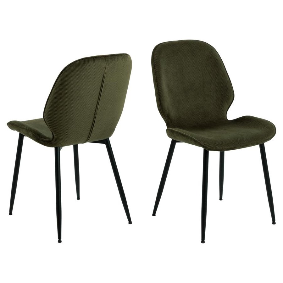 femke-spisebordsstol-i-olivengrn-stof-med-lynls-og-stel-i-sort-stl-fra-0000093207-3 Femke Spisebordsstol Olivengrøn Stof Lynlås Stel