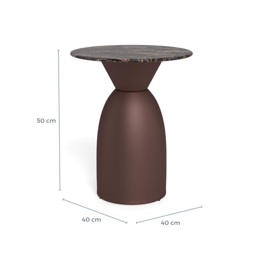 Ferrol Sofabord Brun Cocoa Marmor Stel