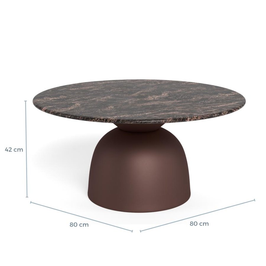 Ferrol Sofabord Brun Cocoa Marmor Stel