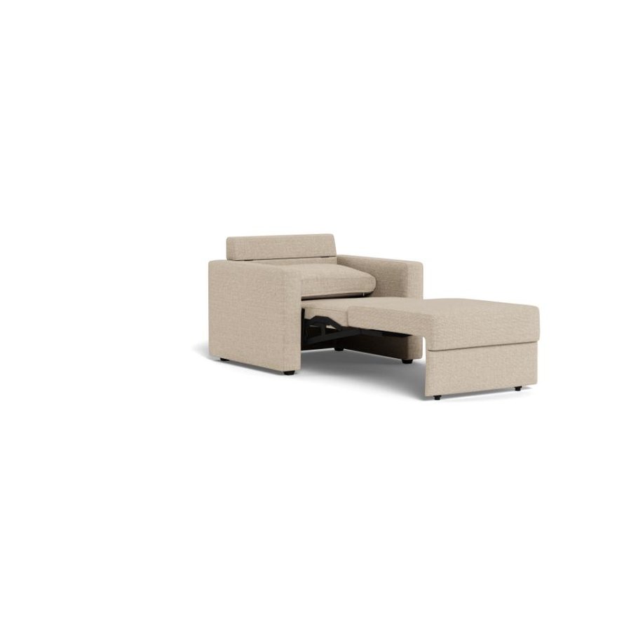 Fleury Sovesofa Beige Stof Armlæn Stel
