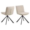 Flynn Spisebordsstol Beige Stof Drejefunktion Lynlås