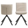Flynn Spisebordsstol Beige Stof Drejefunktion Lynlås