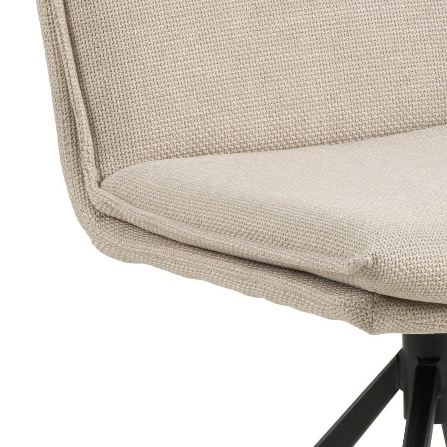 Flynn Spisebordsstol Beige Stof Drejefunktion Lynlås