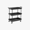 FULDA Rullebord i Sort Metal med 3 Hylder fra Nordal | 66x41x78 cm hos uniquebeds, home & living - Billede 1