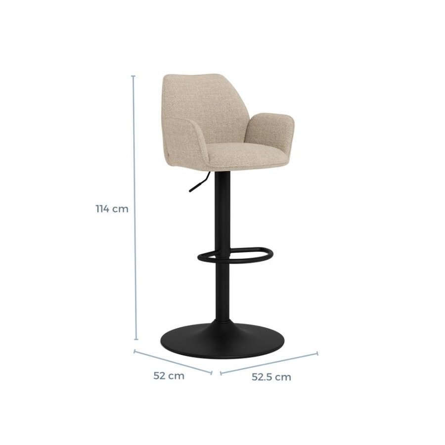 glenda-barstol-i-beige-stof-med-drejefunktion-fodsttte-gaspatron-og-hn-0000108502-10 Glenda Barstol Beige Stof Drejefunktion Fodstøtte