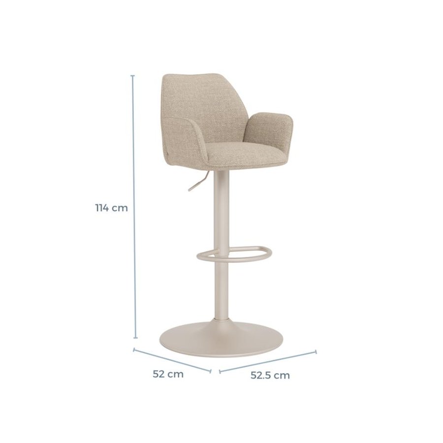 glenda-barstol-i-beige-stof-med-drejefunktion-fodsttte-gaspatron-og-hn-0000114709-8 Glenda Barstol Beige Stof Drejefunktion Fodstøtte