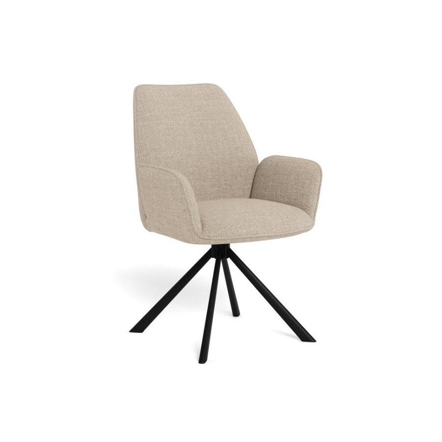 glenda-spisebordsstol-i-beige-stof-med-armln-og-stel-i-sort-stl-fra-ac-0000107425-3 Glenda Spisebordsstol Beige Stof Armlæn Stel