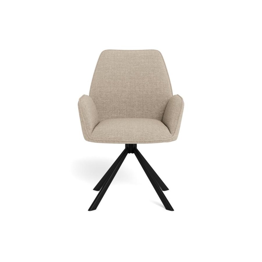 glenda-spisebordsstol-i-beige-stof-med-armln-og-stel-i-sort-stl-fra-ac-0000107425-4 Glenda Spisebordsstol Beige Stof Armlæn Stel