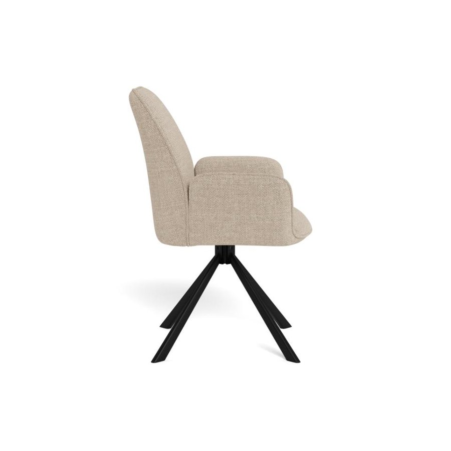 glenda-spisebordsstol-i-beige-stof-med-armln-og-stel-i-sort-stl-fra-ac-0000107425-5 Glenda Spisebordsstol Beige Stof Armlæn Stel