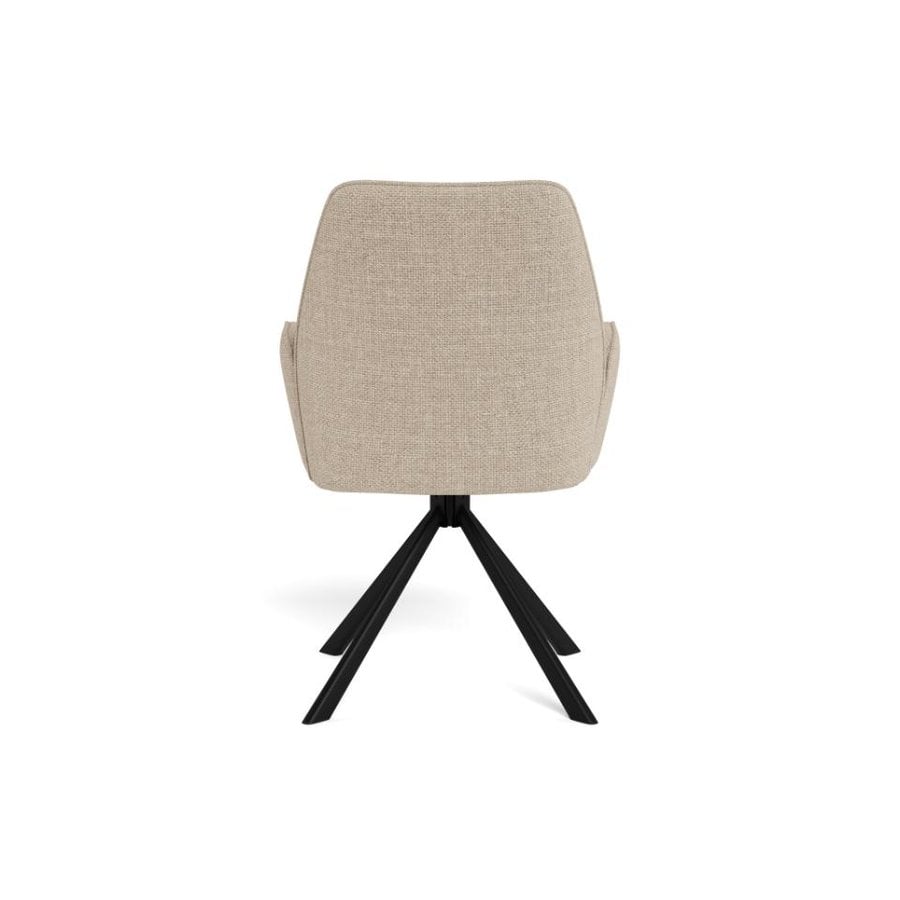 glenda-spisebordsstol-i-beige-stof-med-armln-og-stel-i-sort-stl-fra-ac-0000107425-7 Glenda Spisebordsstol Beige Stof Armlæn Stel