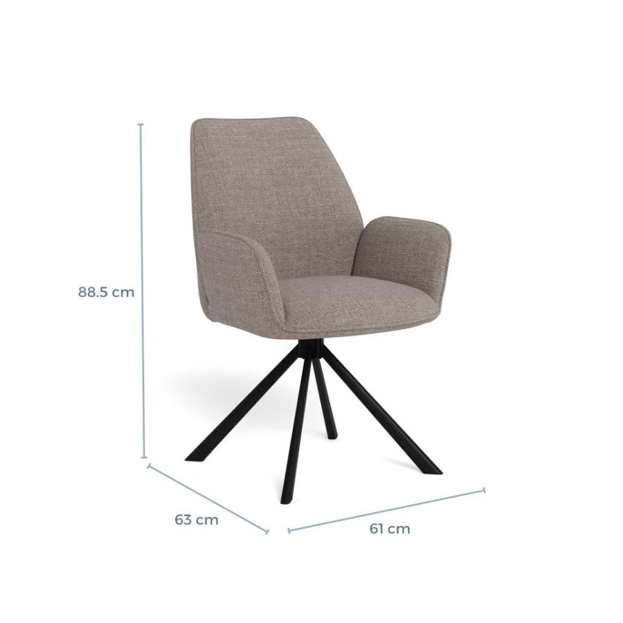 glenda-spisebordsstol-med-armln-i-grbrun-stof-og-stel-i-sort-stl-fra-a-0000107482-11 Glenda Spisebordsstol Armlæn Gråbrun Stof Stel