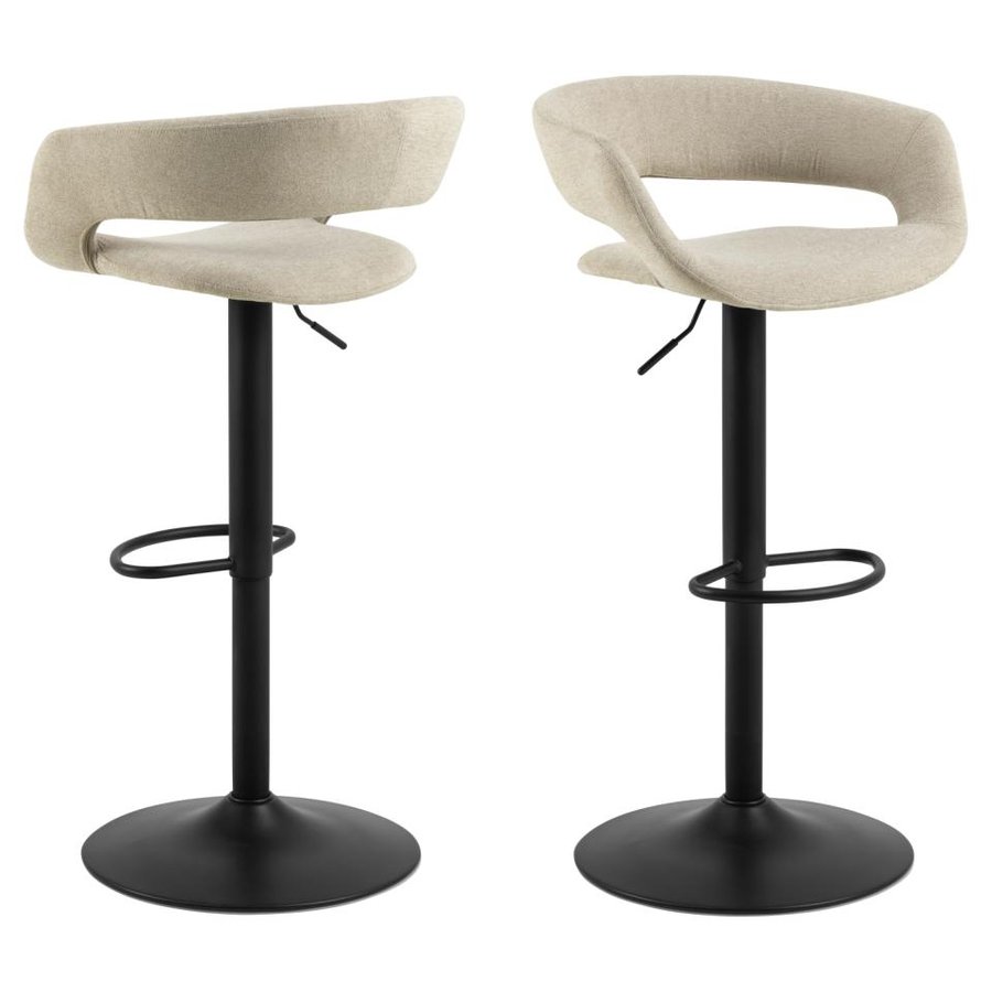 grace-barstol-i-sand-stof-med-drejefunktion-og-stel-i-sort-stl-fra-act-0000107090-3 Grace Barstol Sand Stof Drejefunktion Stel