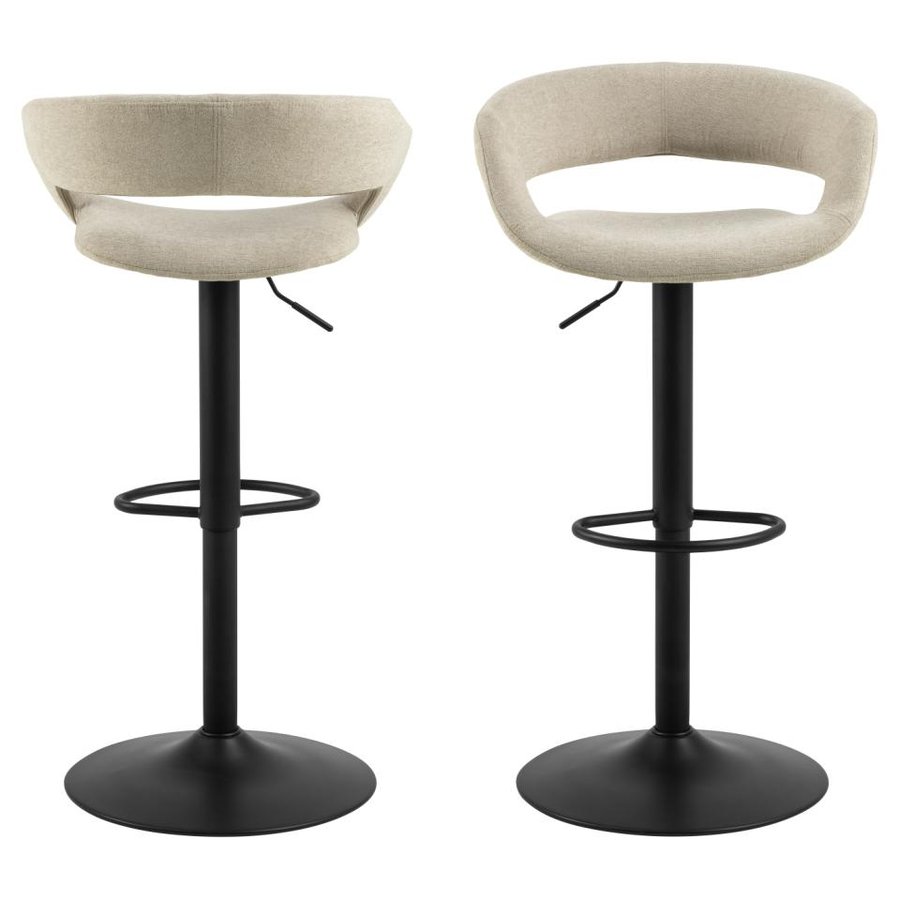 grace-barstol-i-sand-stof-med-drejefunktion-og-stel-i-sort-stl-fra-act-0000107090-4 Grace Barstol Sand Stof Drejefunktion Stel