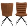 Grafton Spisebordsstol Cognac Stof Drejefunktion Horisontal