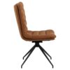 Grafton Spisebordsstol Cognac Stof Drejefunktion Horisontal