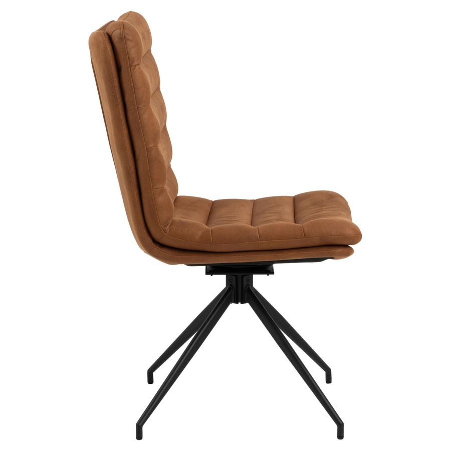 Grafton Spisebordsstol Cognac Stof Drejefunktion Horisontal