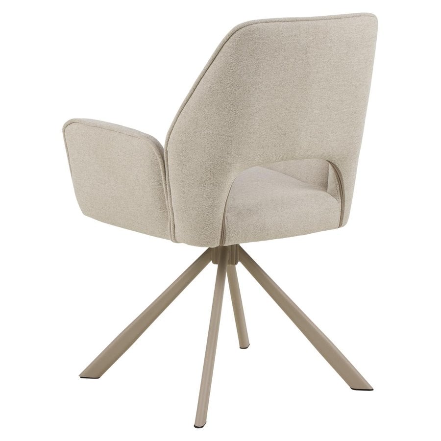 Graham Spisebordsstol Beige Stof Armlæn Drejefunktion