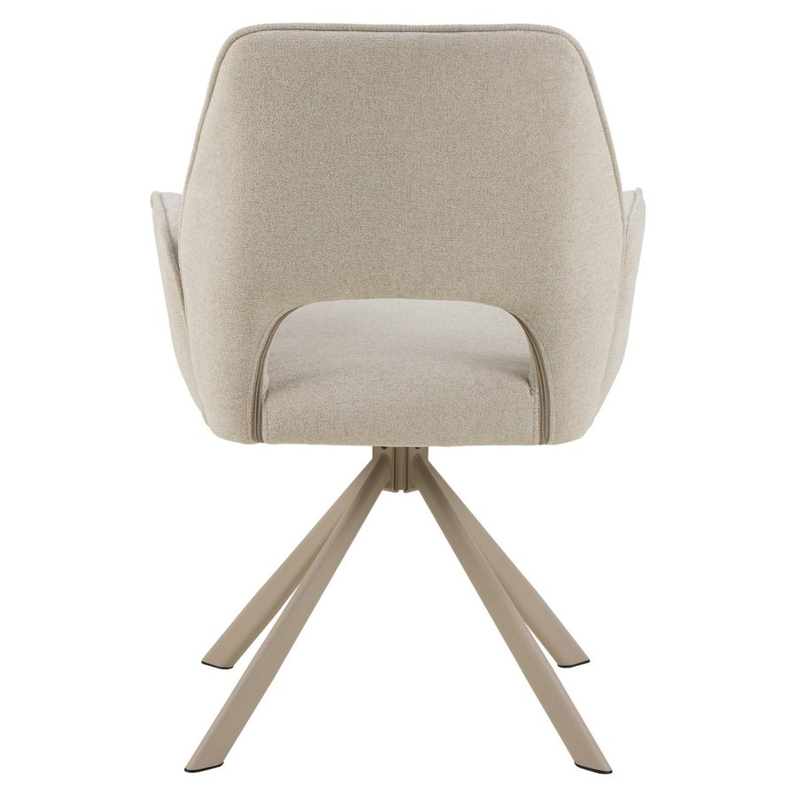 Graham Spisebordsstol Beige Stof Armlæn Drejefunktion