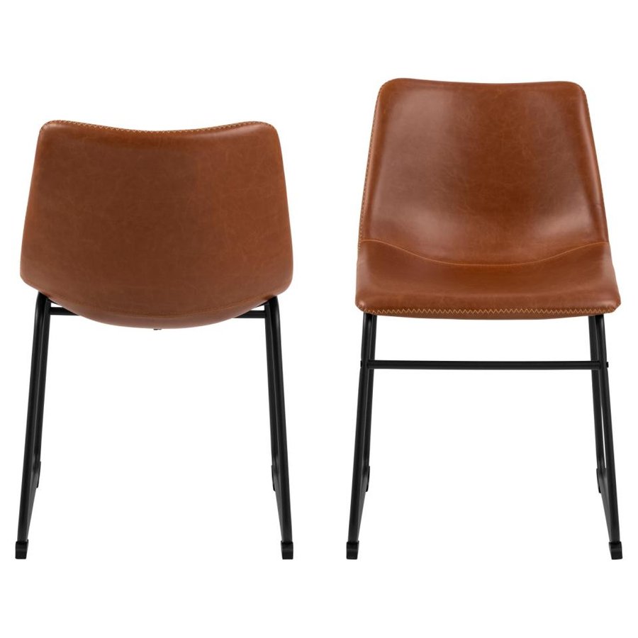 I_Oregon Spisebordsstol Cognac Pu Creme Syninger