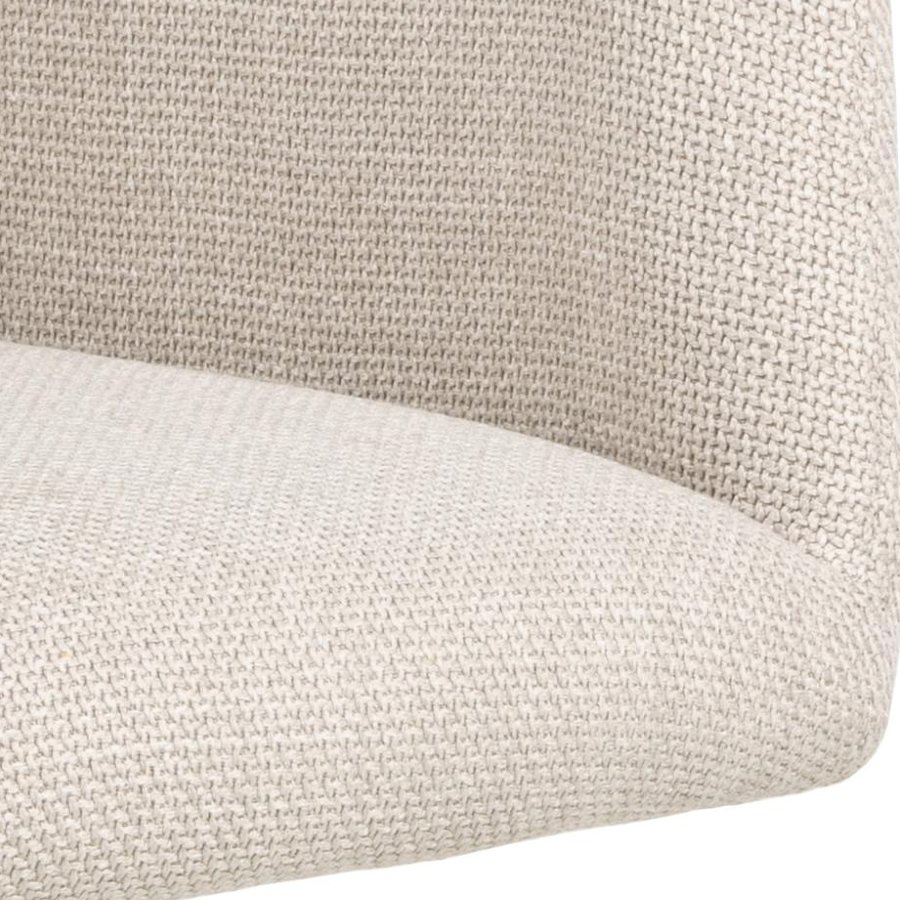 Laura Spisebordsstol Armlæn Beige Stof Drejefunktion