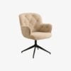 LEA Kontorstol i Beige Boucle Møbelstof med Sort Stel fra Nordal | 67x64x93 cm hos uniquebeds, home & living - Billede 5