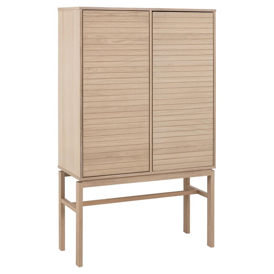 Linley Skab Hvidpigmenteret Egetræ Lamelfront Skub
