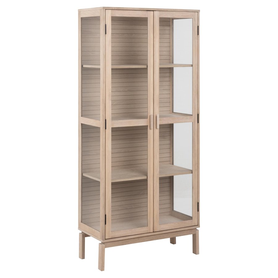 Linley Vitrine Hvidpigmenteret Egetræ Lamelbagside Stel