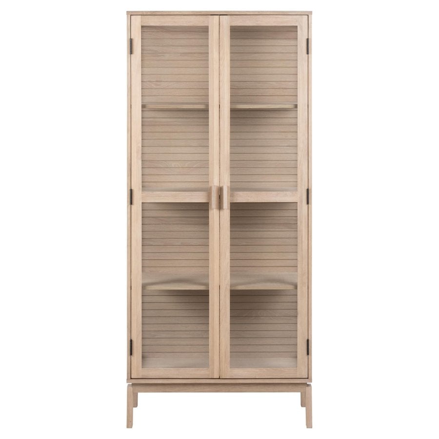 Linley Vitrine Hvidpigmenteret Egetræ Lamelbagside Stel