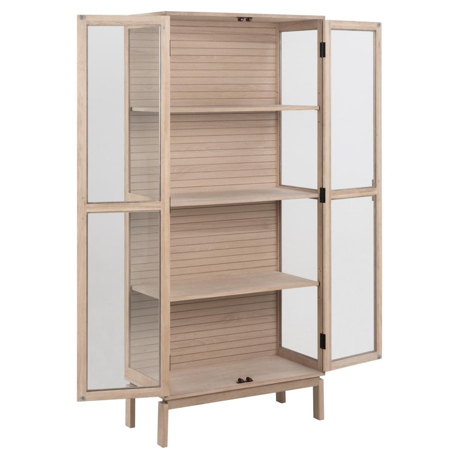 Linley Vitrine Hvidpigmenteret Egetræ Lamelbagside Stel