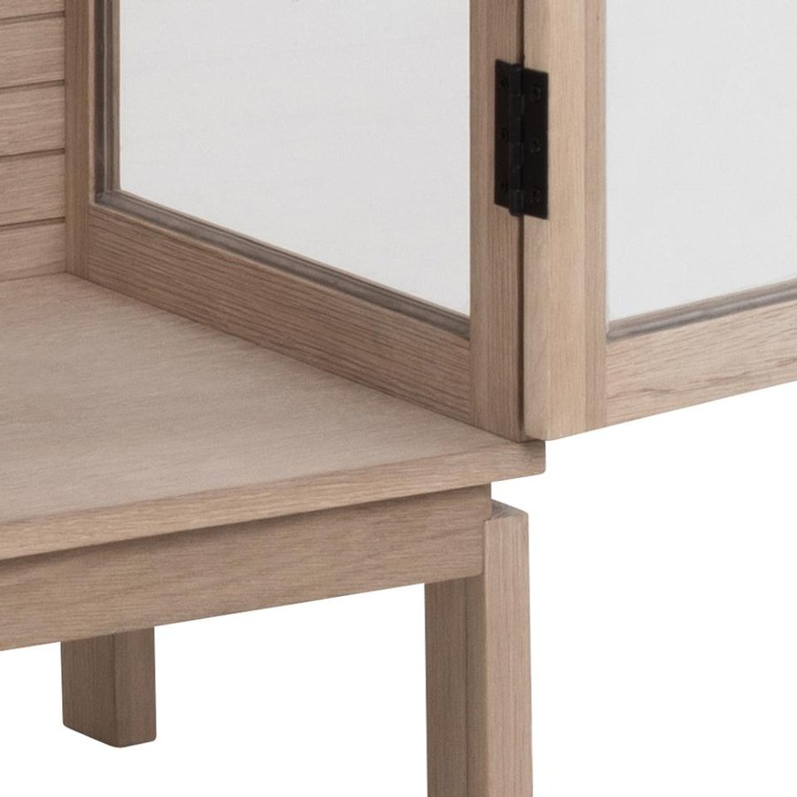 Linley Vitrine Hvidpigmenteret Egetræ Lamelbagside Stel