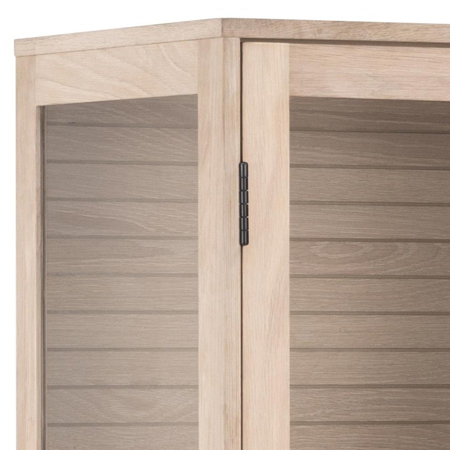 Linley Vitrine Hvidpigmenteret Egetræ Lamelbagside Stel