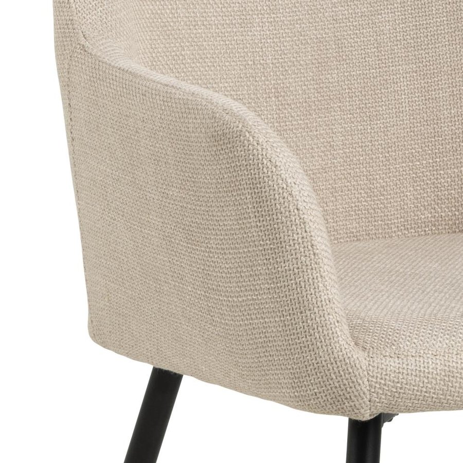 lizzy-spisebordsstol-i-beige-stof-med-armln-og-stel-i-sort-stl-fra-act-0000104825-10 Lizzy Spisebordsstol Beige Stof Armlæn Stel