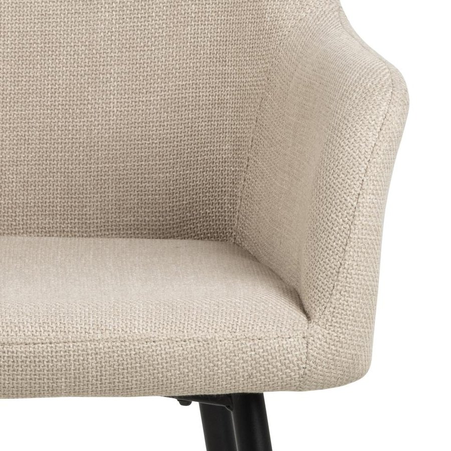 lizzy-spisebordsstol-i-beige-stof-med-armln-og-stel-i-sort-stl-fra-act-0000104825-12 Lizzy Spisebordsstol Beige Stof Armlæn Stel