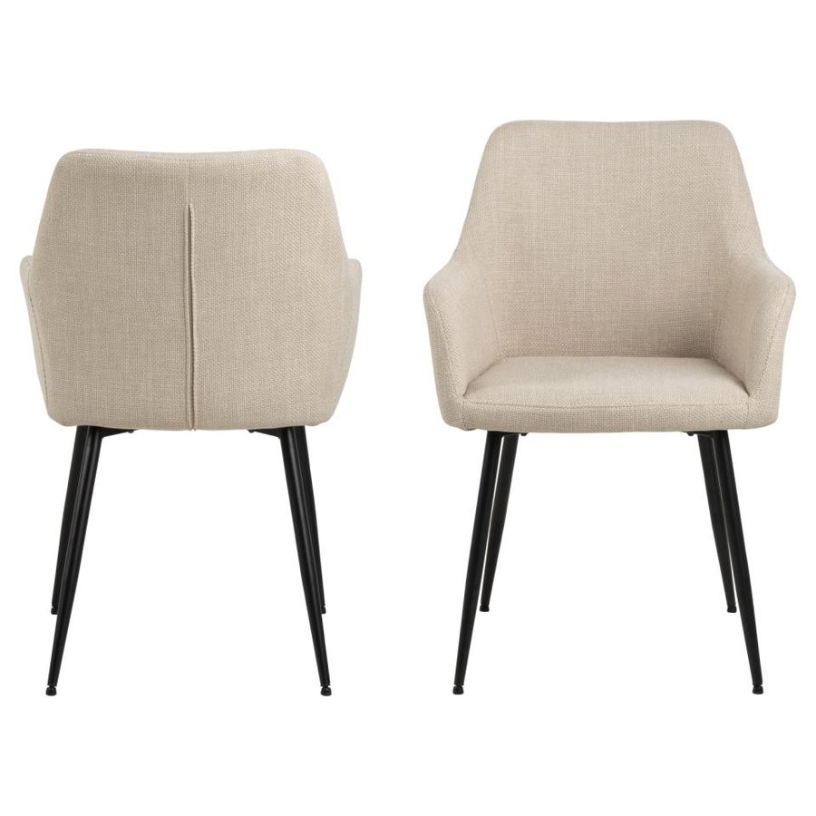 lizzy-spisebordsstol-i-beige-stof-med-armln-og-stel-i-sort-stl-fra-act-0000104825-8 Lizzy Spisebordsstol Beige Stof Armlæn Stel