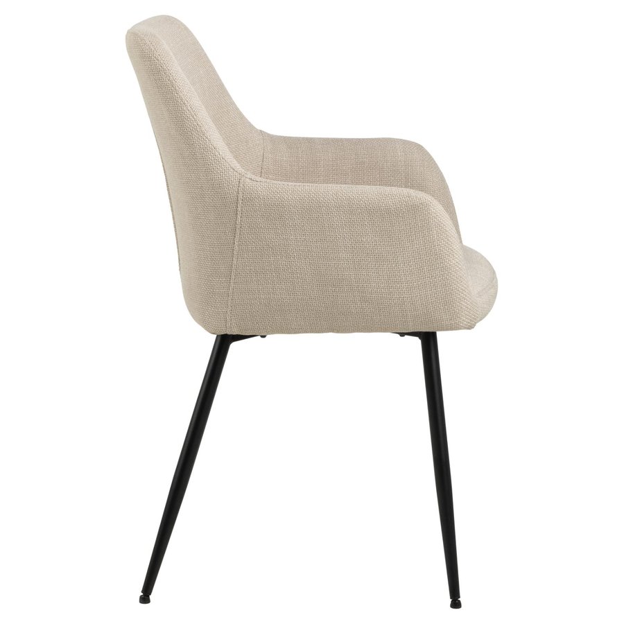 lizzy-spisebordsstol-i-beige-stof-med-armln-og-stel-i-sort-stl-fra-act-0000104825-9 Lizzy Spisebordsstol Beige Stof Armlæn Stel