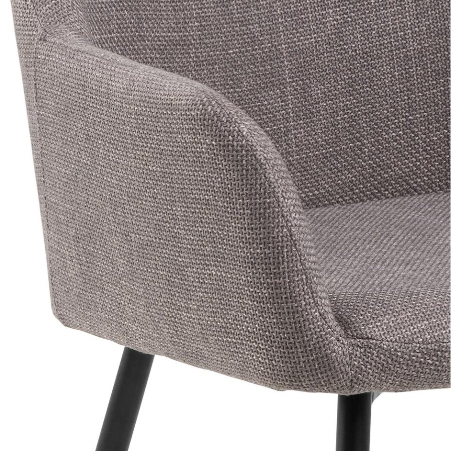 Lizzy Spisebordsstol Lys Gråbrun Stof Armlæn