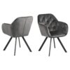 lola-spisebordsstol-i-mrkegr-stof-med-armln-og-stel-i-sort-stl-fra-act-0000082122-2 Lola Spisebordsstol Mørkegrå Stof Armlæn Stel