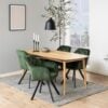 lola-spisebordsstol-i-skovgrn-stof-med-armln-og-stel-i-sort-stl-fra-ac-0000082123-2 Lola Spisebordsstol Skovgrøn Stof Armlæn Stel