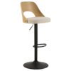 Lucy Barstol Beige Stof Egetræ Drejefunktion
