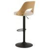 Lucy Barstol Beige Stof Egetræ Drejefunktion